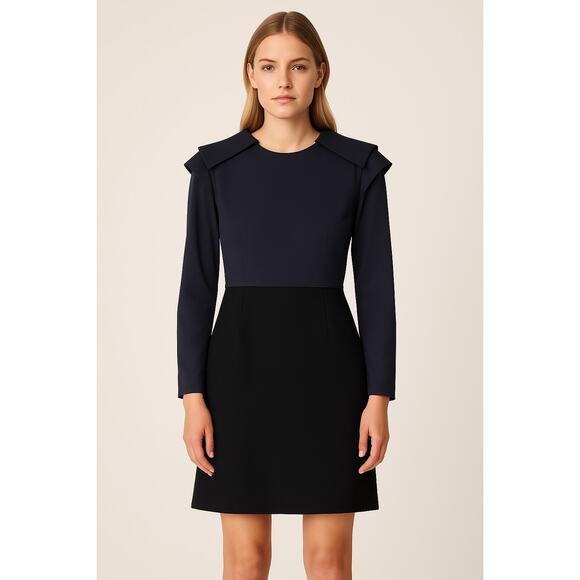 Fendi Navy Blue Long Sleeve Dress Size 38 IT | Made in Italy Designer Sheath - Picture 1 of 16